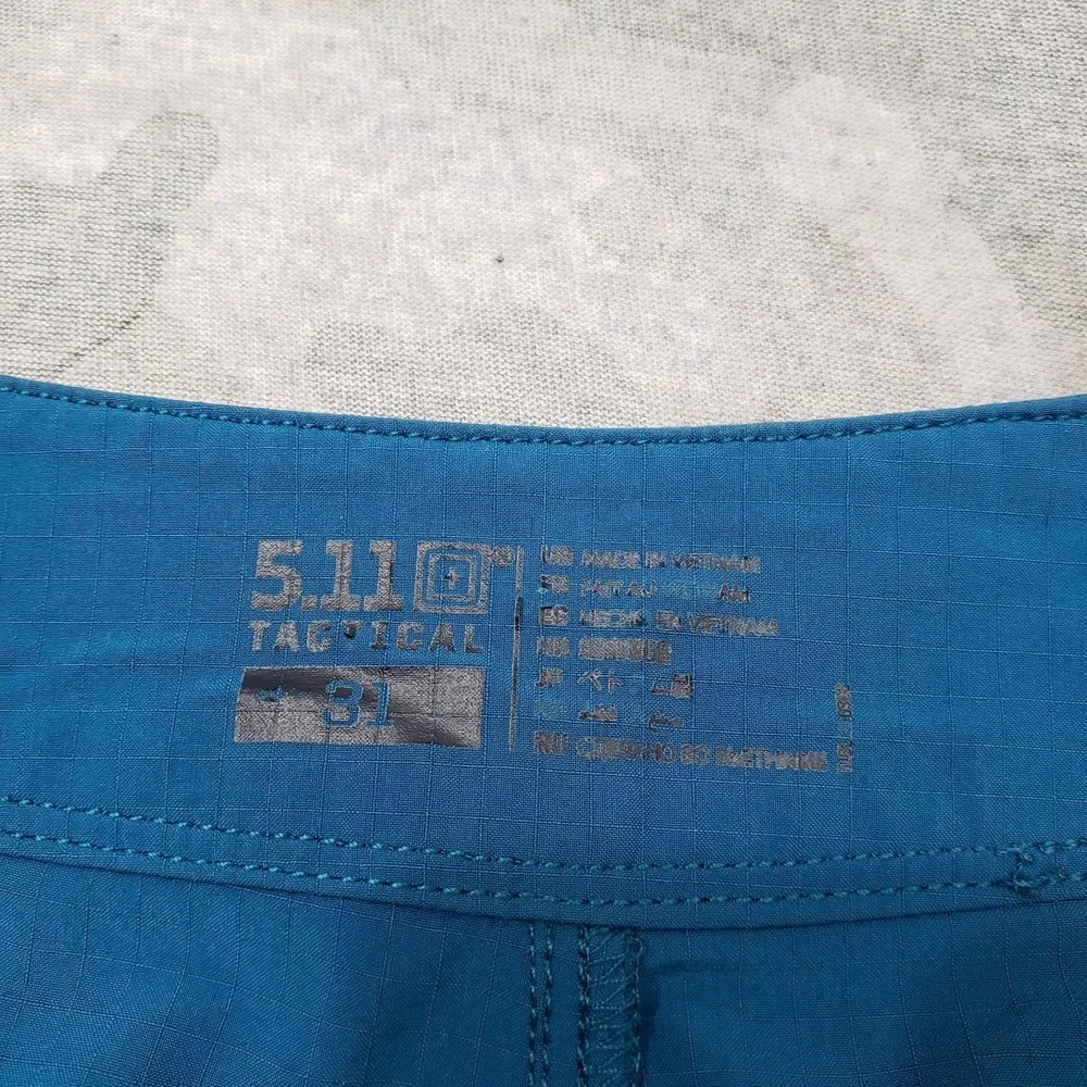 5.11 Tactical Trunk Shorts Mens 31‎ Blue Drawstring Rip Stop